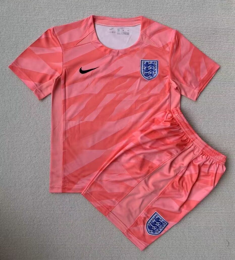 Kids-England 2023 GK Pink Soccer Jersey
